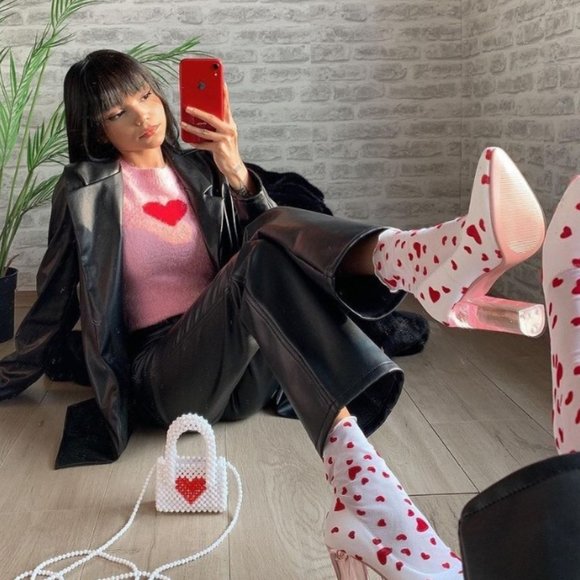 Dolls Kill Shoes - SUGAR THRILLZ feelin lovesick sock booties.